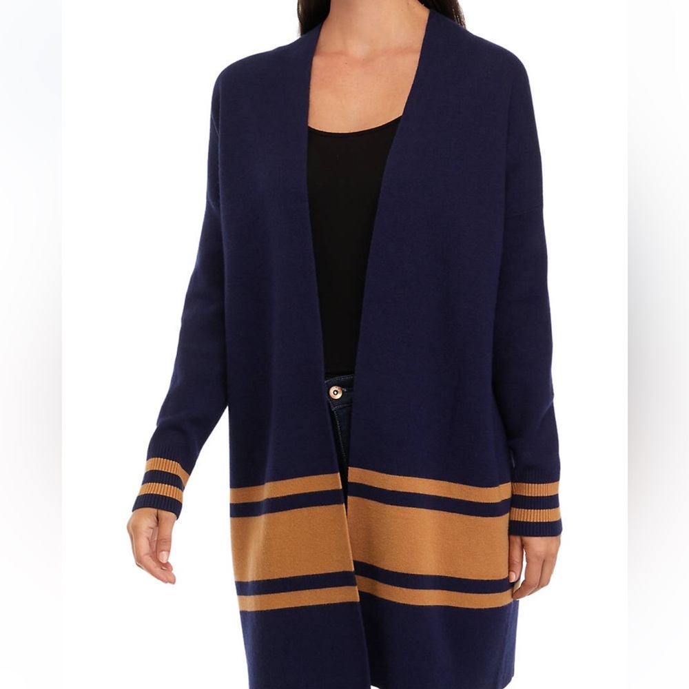 NWT Crown and Ivy Navy color block Open Cardigan- Size XL - Picture 6 of 10